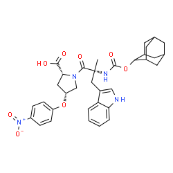 ChemSpider 2D Image | N-[(Adamantan-2-yloxy)carbonyl]-alpha-methyl-D-tryptophyl-(4R)-4-(4-nitrophenoxy)-D-proline | C34H38N4O8