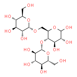 ChemSpider 2D Image | alpha-D-Glucopyranosyl-(1->6)-[beta-D-glucopyranosyl-(1->4)]-D-glucopyranose | C18H32O16