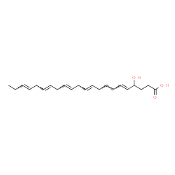 ChemSpider 2D Image | (5E,7E,10E,13E,16E,19E)-4-Hydroxy-5,7,10,13,16,19-docosahexaenoic acid | C22H32O3