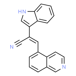 ChemSpider 2D Image | (2Z)-2-(1H-Indol-3-yl)-3-(5-isoquinolinyl)acrylonitrile | C20H13N3