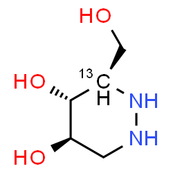 ChemSpider 2D Image | (3R,4R,5R)-3-(Hydroxymethyl)(3-~13~C)hexahydro-4,5-pyridazinediol | C413CH12N2O3