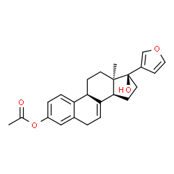 ChemSpider 2D Image | (13alpha,17beta)-17-(3-Furyl)-17-hydroxyestra-1(10),2,4,7-tetraen-3-yl acetate | C24H26O4