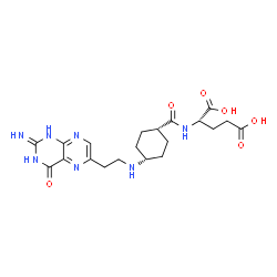 ChemSpider 2D Image | N-[(cis-4-{[2-(2-Imino-4-oxo-1,2,3,4-tetrahydro-6-pteridinyl)ethyl]amino}cyclohexyl)carbonyl]-L-glutamic acid | C20H27N7O6