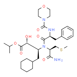 ChemSpider 2D Image | N-(4-Morpholinylcarbonyl)-L-phenylalanyl-N~2~-[(2S,3R)-1-cyclohexyl-3-hydroxy-4-isopropoxy-4-oxo-2-butanyl]-S-methyl-L-cysteinamide | C31H48N4O7S