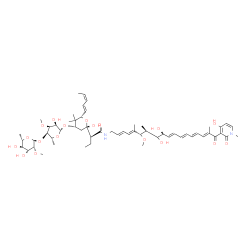 ChemSpider 2D Image | (2S)-2-{(2S,4S,6S)-4-{[6-Deoxy-4-O-(6-deoxy-2-O-methyl-alpha-L-mannopyranosyl)-3-O-methyl-beta-D-allopyranosyl]oxy}-2-hydroxy-5,5-dimethyl-6-[(1E,3Z)-1,3-pentadien-1-yl]tetrahydro-2H-pyran-2-yl}-N-[(2
E,4E,6S,7S,9S,10E,12E,14E,16E)-8,9-dihydroxy-18-(4-hydroxy-1-methyl-2-oxo-1,2-dihydro-3-pyridinyl)-6-methoxy-5,7,17-trimethyl-18-oxo-2,4,10,12,14,16-octadecahexaen-1-yl]butanamide | C58H86N2O18