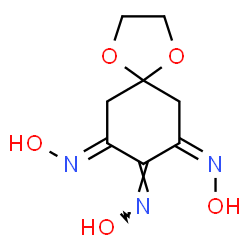 ChemSpider 2D Image | (7Z,8E,9E)-N,N',N''-Trihydroxy-1,4-dioxaspiro[4.5]decane-7,8,9-triimine | C8H11N3O5
