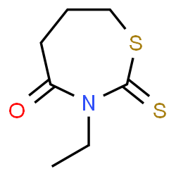 ChemSpider 2D Image | 3-Ethyl-2-thioxo-1,3-thiazepan-4-one | C7H11NOS2