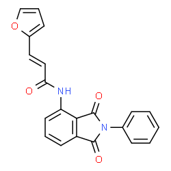 ChemSpider 2D Image | (2E)-N-(1,3-Dioxo-2-phenyl-2,3-dihydro-1H-isoindol-4-yl)-3-(2-furyl)acrylamide | C21H14N2O4