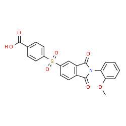 ChemSpider 2D Image | 4-{[2-(2-Methoxyphenyl)-1,3-dioxo-2,3-dihydro-1H-isoindol-5-yl]sulfonyl}benzoic acid | C22H15NO7S