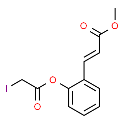 ChemSpider 2D Image | Methyl (2E)-3-[2-(2-iodoacetoxy)phenyl]acrylate | C12H11IO4