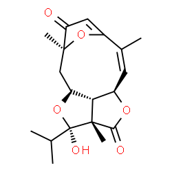 ChemSpider 2D Image | (1S,3S,7Z,9R,12S,13R,15R)-13-Hydroxy-13-isopropyl-3,7,12-trimethyl-10,14,16-trioxatetracyclo[7.5.1.1~3,6~.0~12,15~]hexadeca-5,7-diene-4,11-dione | C19H24O6