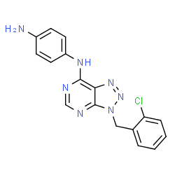 ChemSpider 2D Image | N-[3-(2-Chlorobenzyl)-3H-[1,2,3]triazolo[4,5-d]pyrimidin-7-yl]-1,4-benzenediamine | C17H14ClN7
