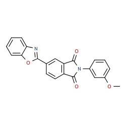 ChemSpider 2D Image | 5-(1,3-Benzoxazol-2-yl)-2-(3-methoxyphenyl)-1H-isoindole-1,3(2H)-dione | C22H14N2O4
