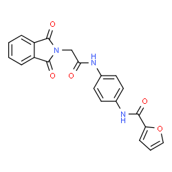 ChemSpider 2D Image | N-(4-{[(1,3-Dioxo-1,3-dihydro-2H-isoindol-2-yl)acetyl]amino}phenyl)-2-furamide | C21H15N3O5