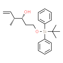 ChemSpider 2D Image | (3R,4R)-4-Methyl-1-{[(2-methyl-2-propanyl)(diphenyl)silyl]oxy}-5-hexen-3-ol | C23H32O2Si