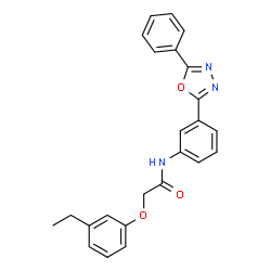 ChemSpider 2D Image | 2-(3-Ethylphenoxy)-N-[3-(5-phenyl-1,3,4-oxadiazol-2-yl)phenyl]acetamide | C24H21N3O3
