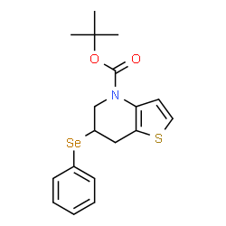 ChemSpider 2D Image | 2-Methyl-2-propanyl 6-(phenylselanyl)-6,7-dihydrothieno[3,2-b]pyridine-4(5H)-carboxylate | C18H21NO2SSe