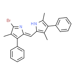 ChemSpider 2D Image | 2-[(Z)-(5-Bromo-4-methyl-3-phenyl-2H-pyrrol-2-ylidene)methyl]-3,5-dimethyl-4-phenyl-1H-pyrrole | C24H21BrN2