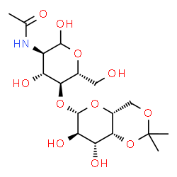 ChemSpider 2D Image | 2-Acetamido-2-deoxy-4-O-(4,6-O-isopropylidene-beta-D-galactopyranosyl)-D-glucopyranose | C17H29NO11