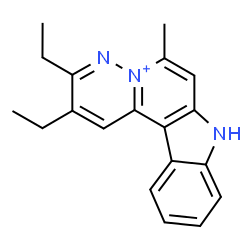 ChemSpider 2D Image | 2,3-Diethyl-6-methyl-8H-pyridazino[1',6':1,2]pyrido[4,3-b]indol-5-ium | C19H20N3