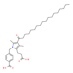 ChemSpider 2D Image | 4-{[2-(2-Carboxyethyl)-3,5-dimethyl-4-stearoyl-1H-pyrrol-1-yl]methyl}benzoic acid | C35H53NO5