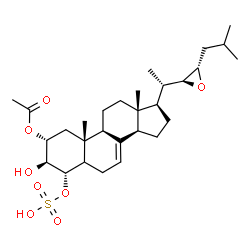 ChemSpider 2D Image | (2alpha,3beta,4alpha,22S,23S)-3-Hydroxy-4-(sulfooxy)-22,23-epoxycholest-7-en-2-yl acetate | C29H46O8S