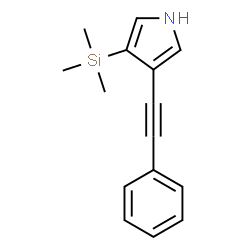 ChemSpider 2D Image | 3-(Phenylethynyl)-4-(trimethylsilyl)-1H-pyrrole | C15H17NSi