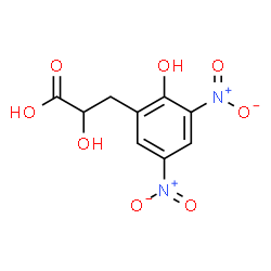 ChemSpider 2D Image | 2-Hydroxy-3-(2-hydroxy-3,5-dinitrophenyl)propanoic acid | C9H8N2O8