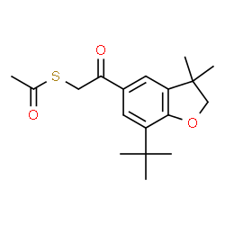 ChemSpider 2D Image | S-{2-[3,3-Dimethyl-7-(2-methyl-2-propanyl)-2,3-dihydro-1-benzofuran-5-yl]-2-oxoethyl} ethanethioate | C18H24O3S
