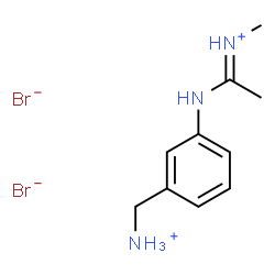 ChemSpider 2D Image | (E)-(1-{[3-(Ammoniomethyl)phenyl]amino}ethylidene)(methyl)ammonium dibromide | C10H17Br2N3