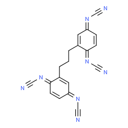 ChemSpider 2D Image | (1,3-Propanediyldi-2,5-cyclohexadien-2-yl-1,4-diylidene)tetracyanamide | C19H12N8