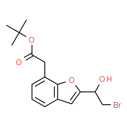 ChemSpider 2D Image | 2-Methyl-2-propanyl [2-(2-bromo-1-hydroxyethyl)-1-benzofuran-7-yl]acetate | C16H19BrO4