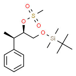 ChemSpider 2D Image | (2R,3R)-1-{[Dimethyl(2-methyl-2-propanyl)silyl]oxy}-3-phenyl-2-butanyl methanesulfonate | C17H30O4SSi