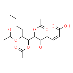 ChemSpider 2D Image | (2Z)-6,7,8-Triacetoxy-5-hydroxy-2-dodecenoic acid | C18H28O9