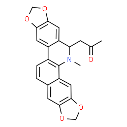 ChemSpider 2D Image | 1-(5-Methyl-5,6-dihydro[1,3]benzodioxolo[5,6-c][1,3]dioxolo[4,5-j]phenanthridin-6-yl)acetone | C23H19NO5