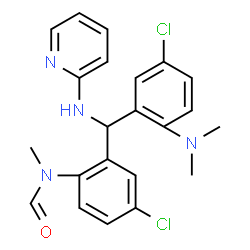ChemSpider 2D Image | N-(4-Chloro-2-{[5-chloro-2-(dimethylamino)phenyl](2-pyridinylamino)methyl}phenyl)-N-methylformamide | C22H22Cl2N4O