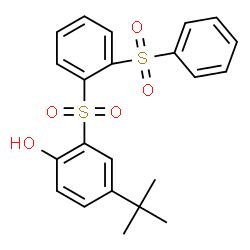 ChemSpider 2D Image | 4-(2-Methyl-2-propanyl)-2-{[2-(phenylsulfonyl)phenyl]sulfonyl}phenol | C22H22O5S2