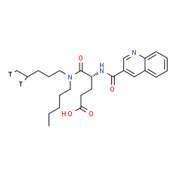 ChemSpider 2D Image | N-Pentyl-N-(4,5-~3~H_2_)pentyl-N~2~-(3-quinolinylcarbonyl)-D-alpha-glutamine | C25H33T2N3O4