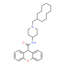 ChemSpider 2D Image | N-[1-(Cyclodecylmethyl)-4-piperidinyl]-9H-xanthene-9-carboxamide | C30H40N2O2