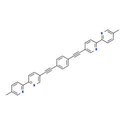 ChemSpider 2D Image | 5,5'-(1,4-Phenylenedi-2,1-ethynediyl)bis(5'-methyl-2,2'-bipyridine) | C32H22N4