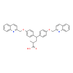 ChemSpider 2D Image | 2-Methyl-4,4-bis[4-(2-quinolinylmethoxy)phenyl]butanoic acid | C37H32N2O4
