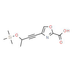 ChemSpider 2D Image | 4-{3-[(Trimethylsilyl)oxy]-1-butyn-1-yl}-1,3-oxazole-2-carboxylic acid | C11H15NO4Si