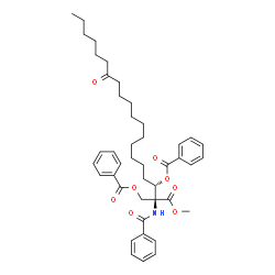 ChemSpider 2D Image | (2S,3S)-2-(Benzoylamino)-2-(methoxycarbonyl)-14-oxo-1,3-icosanediyl dibenzoate | C43H55NO8