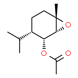 ChemSpider 2D Image | (1R,2R,3S,6S)-3-Isopropyl-6-methyl-7-oxabicyclo[4.1.0]hept-2-yl acetate | C12H20O3