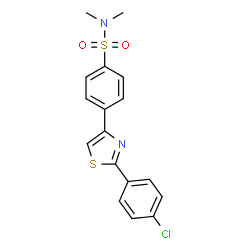 ChemSpider 2D Image | 4-[2-(4-Chlorophenyl)-1,3-thiazol-4-yl]-N,N-dimethylbenzenesulfonamide | C17H15ClN2O2S2