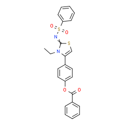 ChemSpider 2D Image | 4-{3-Ethyl-2-[(phenylsulfonyl)imino]-2,3-dihydro-1,3-thiazol-4-yl}phenyl benzoate | C24H20N2O4S2