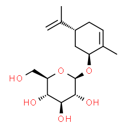 ChemSpider 2D Image | (1S,5R)-5-Isopropenyl-2-methyl-2-cyclohexen-1-yl beta-D-glucopyranoside | C16H26O6