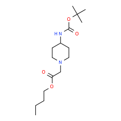 ChemSpider 2D Image | BUTYL 4-TERT-BUTOXYCARBONYLAMINO-1-PIPERIDINEACETATE | C16H30N2O4