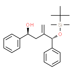 ChemSpider 2D Image | (1S)-3-[(S)-{[Dimethyl(2-methyl-2-propanyl)silyl]oxy}(phenyl)methyl]-1-phenyl-3-buten-1-ol | C23H32O2Si