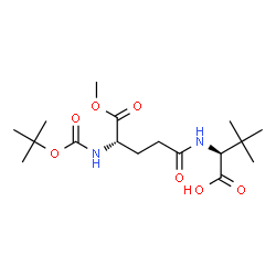 ChemSpider 2D Image | (2S)-2-{[(4S)-5-Methoxy-4-({[(2-methyl-2-propanyl)oxy]carbonyl}amino)-5-oxopentanoyl]amino}-3,3-dimethylbutanoic acid | C17H30N2O7